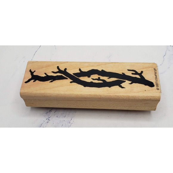 Stampin Up Decorative Tree Branch Border Wood Mounted Rubber Stamp - Picture 2 of 8